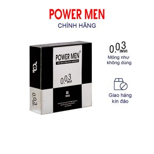 Alternative view of Bao Cao Su POWER MEN INVI 0.03 Siêu Mỏng, Bôi Trơn, Kéo Dài, Hộp 12 Cái