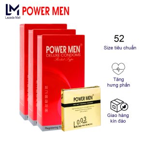 Bao Cao Cu POWER MEN 365 - Nhiều Chất Bôi Trơn, Dùng Gia Đình, Khách Sạn, Tiết Kiệm