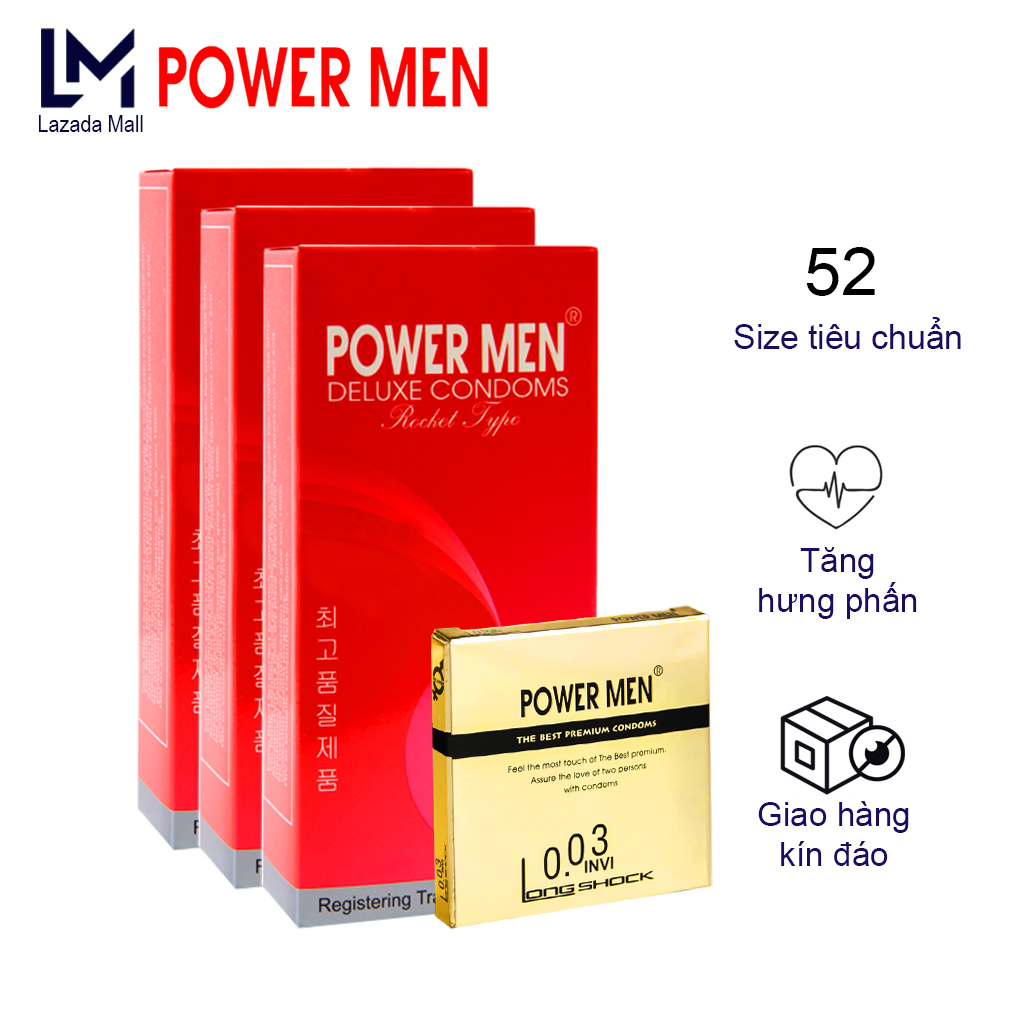 Bao Cao Cu POWER MEN 365 - Nhiều Chất Bôi Trơn, Dùng Gia Đình, Khách Sạn, Tiết Kiệm
