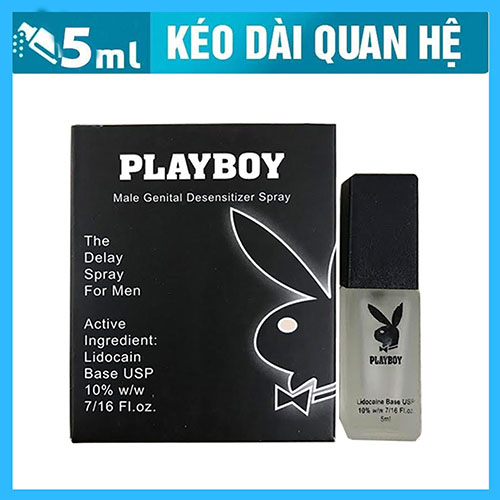 Chai xịt PLAYBOY Đen, Chống Xuất Tinh Sớm, Hàng Nhập Chính Hãng USA ( 5ml)