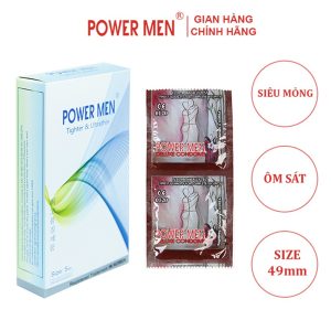 Alternative view of Bao Cao Su Powermen Tighter & Ultrathin Siêu Mỏng, Ôm sát Size Nhỏ 49mm Hộp 12 chiếc