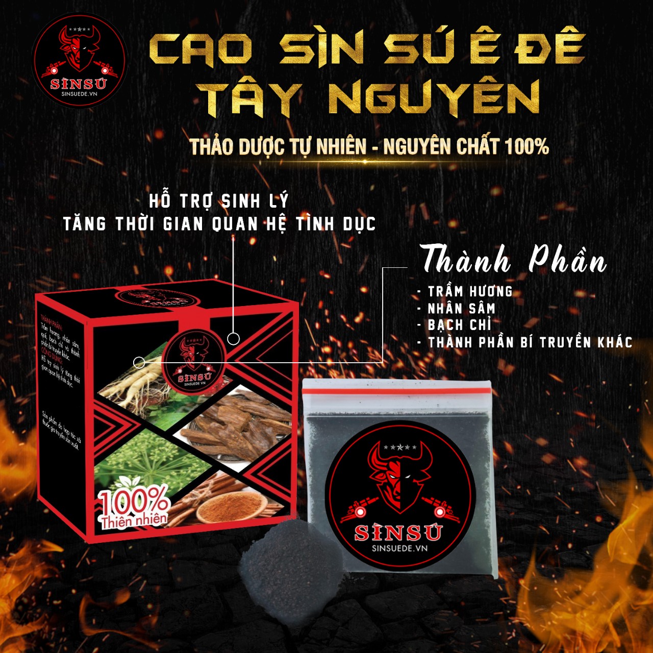 Sìn Sú Bột Đen - Kéo Dài Thời Gian Quan Hệ Nam Giới ( Gói 1 Gram)