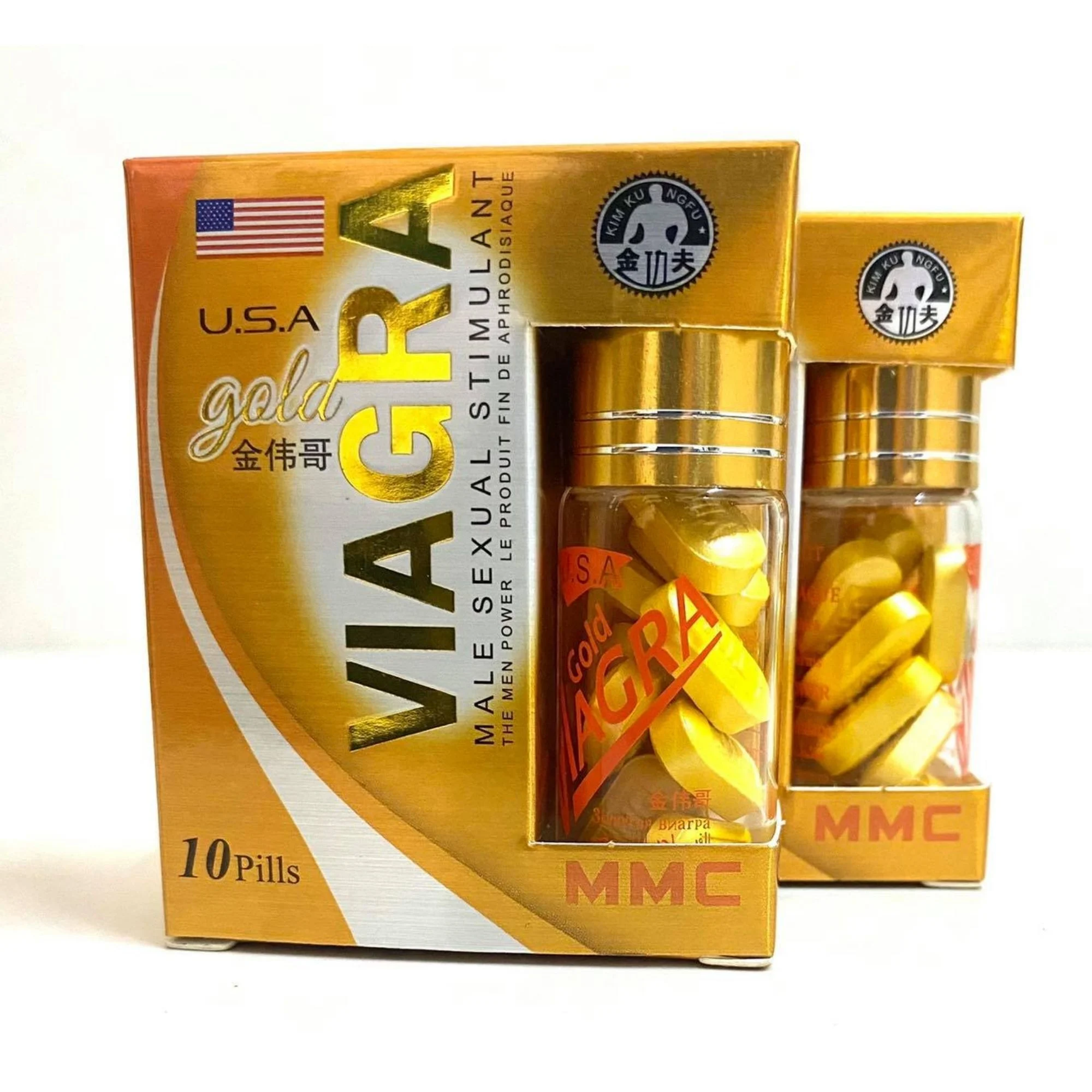 Viên uống cường dương Viagra Gold - Xanh chính hãng Mỹ - Hộp 10 viên