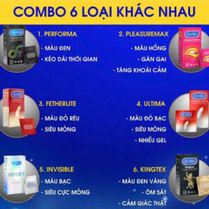 mẫu Bao Cao Su Durex (Performa, Fertherlite, Pleasuremax, Ultima, Kingtex, Invisible)